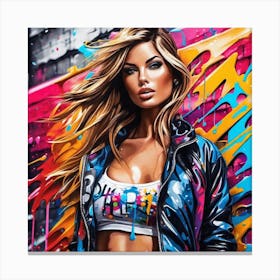 Graffiti Girl Canvas Print