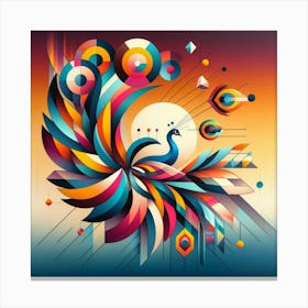 Abstract modernist Peacock 1 Canvas Print