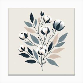 Cotton flowers branch Canvas Print