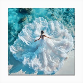 Beautiful Bride On The Beach Canvas Print