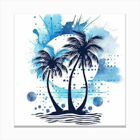 Palm Trees On The Beach 6 Canvas Print