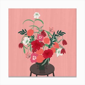 Flowers For Taurus Square Canvas Print