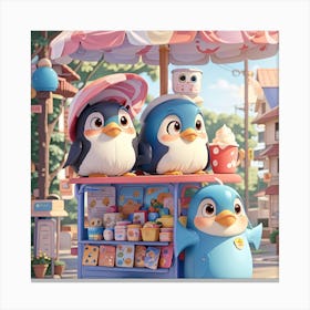 Penguin Cafe Canvas Print