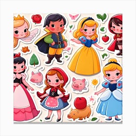 Disney Princesses stickers Canvas Print