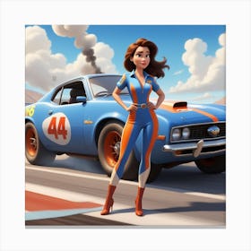 Disney Racing Girl Canvas Print