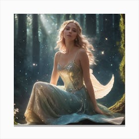 Pixie In Full Moon Canvas Print