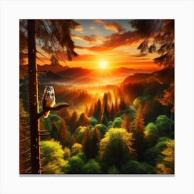 Forest At Sunset Canvas Print