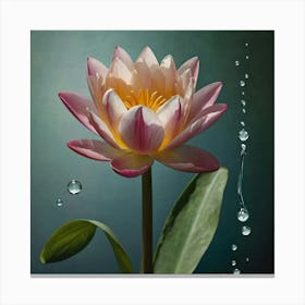 Experience the enchanting beauty of nature with the Floating Water Lily painting. A piece of art that adds a touch of tranquility and elegance to any space in your home. Get yours now and enjoy the magic of the water lily every day!" Canvas Print