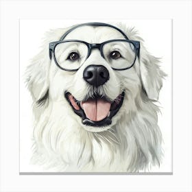 Portrait Of A Dog With Glasses 1 Canvas Print