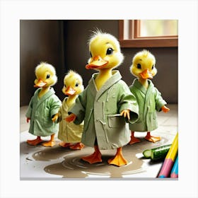 Duck Family 10 Canvas Print