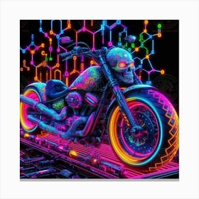 Neon Motorcycle 1 Canvas Print