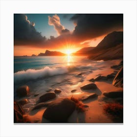 Sunset On The Beach 1 Canvas Print