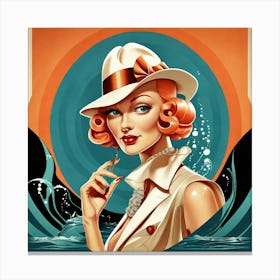 Girl In A Hat Canvas Print