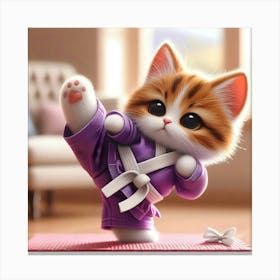 Karate Cat 7 Canvas Print