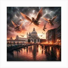 Venice At Sunset Canvas Print