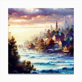 City By The Sea Canvas Print