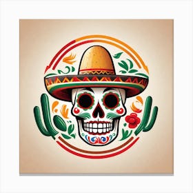 Day Of The Dead Skull 144 Canvas Print