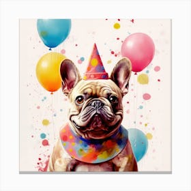French Bulldog Birthday Party Canvas Print
