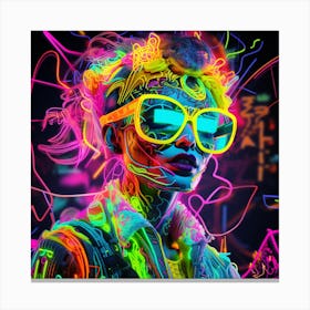 Neon Girl 4 Canvas Print