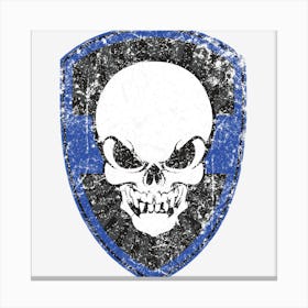 Thin Blue Line Skull Canvas Print