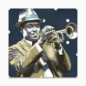 A Pop Art Style Illustration Of A Jazz T Canvas Print