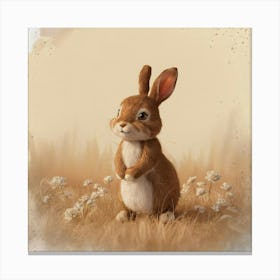 Bunny In The Grass Canvas Print