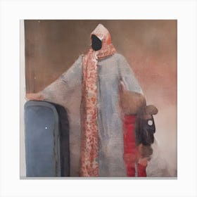 'A Woman With A Suitcase' Canvas Print