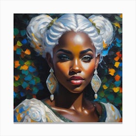 African Woman With White Hair Canvas Print