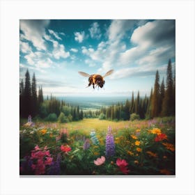 Bee In The Meadow Canvas Print