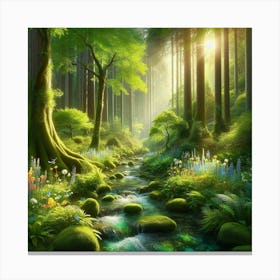 Stream In The Forest 23 Canvas Print