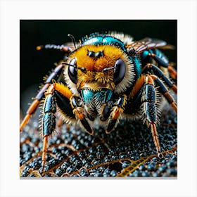 Bee On Leaf Canvas Print