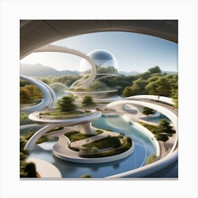 Futuristic City 304 Canvas Print