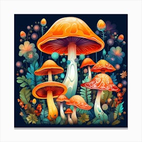 Mushrooms In The Forest 101 Canvas Print