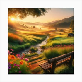 Sunset In The Countryside 1 Canvas Print