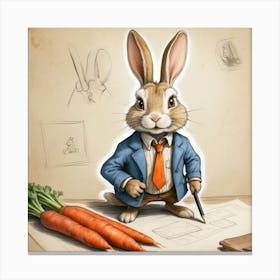 Rabbit In A Suit 44 Canvas Print