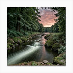 Sunset In The Forest Canvas Print