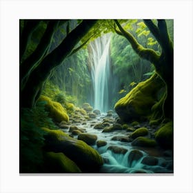 Waterfall In The Forest Canvas Print