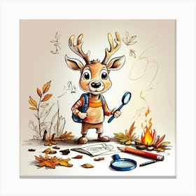 Cartoon Deer 1 Canvas Print