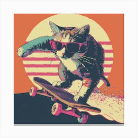 Skateboard Cat 6 Canvas Print