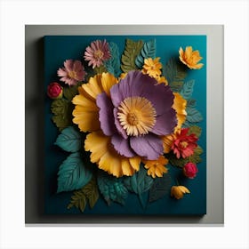 Paper Flower Wall Art Canvas Print