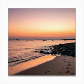 Sunset At The Beach 1 Canvas Print