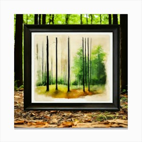 Watercolor Of A Forest Canvas Print