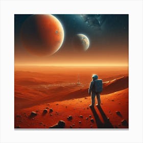 Astronaut On Mars Canvas Print