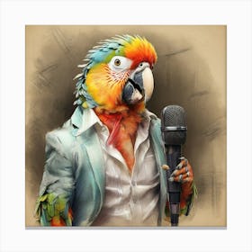 Parrot Singing 2 Canvas Print