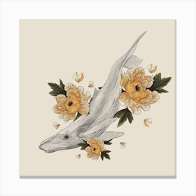 flower whale Canvas Print