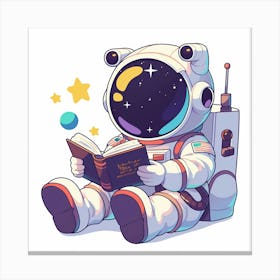 Astronaut Reading A Book 5 Canvas Print