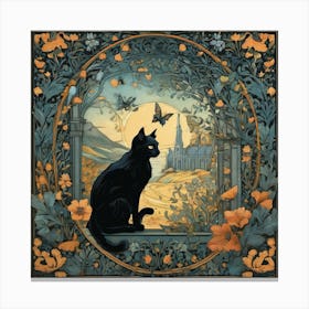 Cat In A Window Canvas Print