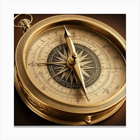 Gold Compass Canvas Print