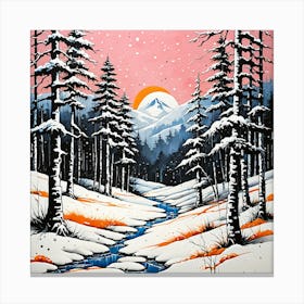 Snowy Mountains Canvas Print