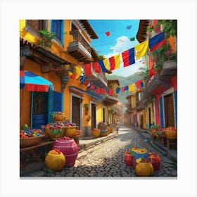 Colombian Festivities Ultra Hd Realistic Vivid Colors Highly Detailed Uhd Drawing Pen And Ink (1) Canvas Print